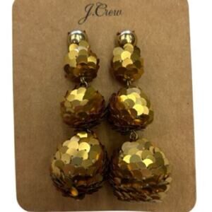 Jcrew Gold 3 Tier Ball Sequin Earring
